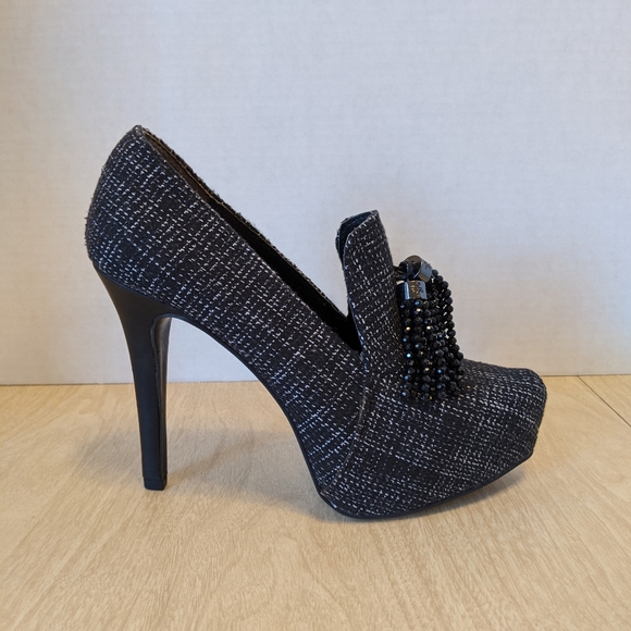 Simply Vera Wang Svsarah Tweed Beaded Heels 8.5 - Picture 2 of 10